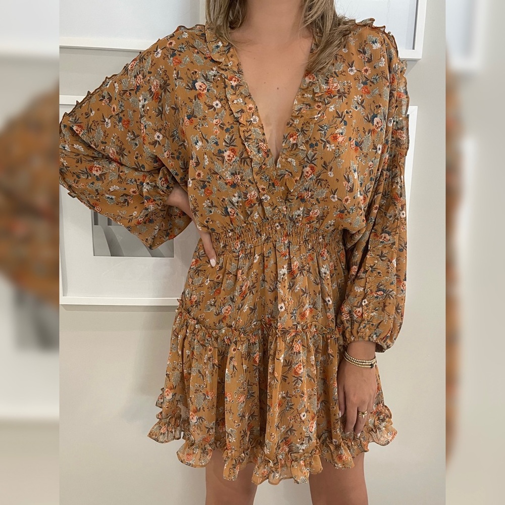 Fall Floral Dress ((Worn Once))